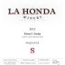 La Honda Winery Sequence Pinot Noir 2012 Front Label