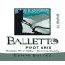 Balletto Winery Pinot Gris 2007 Front Label