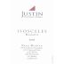 Justin Isosceles Reserve 2003 Front Label