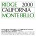 Ridge Monte Bello (375ML half-bottle) 2000 Front Label