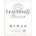 Bodegas Altanza Lealtanza Reserva 2009 Front Label