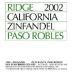Ridge Paso Robles Zinfandel 2002 Front Label