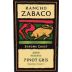 Rancho Zabaco Reserve Pinot Gris 2003 Front Label