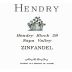 Hendry Block 28 Zinfandel 2003 Front Label