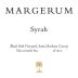 Margerum Black Oak Vineyard Syrah 2011 Front Label