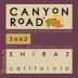 Canyon Road Shiraz 2002 Front Label