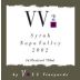 Voss Vineyards VV2 Syrah 2002 Front Label