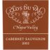 Clos du Val Napa Valley Cabernet Sauvignon 2002 Front Label