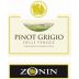 Zonin Pinot Grigio Delle Venezie 2012 Front Label