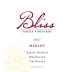 Bliss Merlot 2007 Front Label
