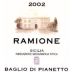 Baglio di Pianetto Ramione 2002 Front Label