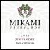 Mikami Vineyards Zinfandel 2009 Front Label
