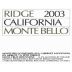 Ridge Monte Bello (1.5 Liter Magnum) 2003 Front Label