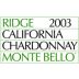 Ridge Monte Bello Chardonnay 2003 Front Label