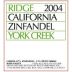 Ridge York Creek Zinfandel 2004 Front Label