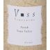 Voss Vineyards Syrah 2003 Front Label