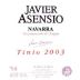 Javier Asensio Tinto 2003 Front Label