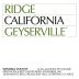 Ridge Geyserville 1994 Front Label