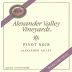 Alexander Valley Vineyards Pinot Noir 2004 Front Label