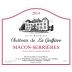 Chateau de La Greffiere Macon-Serrieres 2014 Front Label