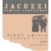 Jacuzzi Pinot Grigio 2005 Front Label