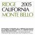 Ridge Monte Bello 2005 Front Label