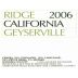 Ridge Geyserville 2006 Front Label