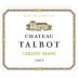 Chateau Talbot Caillou Blanc 2009 Front Label