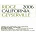 Ridge Geyserville (375ML half-bottle) 2006 Front Label