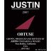 Justin Obtuse Port Style (375ML half-bottle) 2007 Front Label