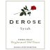 DeRose Vineyards Dryfarmed Old Vines Syrah 2013 Front Label