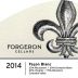 Forgeron Facon Blanc 2014 Front Label