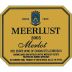 Meerlust Merlot 2005 Front Label