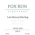Fox Run Vineyards Lake Dana Vineyard Late Harvest Riesling 2012 Front Label