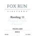 Fox Run Vineyards Hanging Delta Vineyard Riesling 11 2011 Front Label