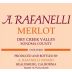 A. Rafanelli Merlot 2015 Front Label