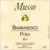 Musso Barbaresco Pora Nebbiolo 2013 Front Label