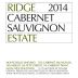 Ridge Estate Cabernet Sauvignon (375ML half-bottle) 2014 Front Label
