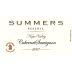 Summers Estate Calistoga Reserve Cabernet Sauvignon 2007 Front Label