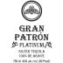 Patron Gran Platinum Tequila with Gift Box Front Label
