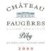 Chateau Peby Faugeres 2005 Front Label