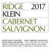 Ridge Klein Cabernet Sauvignon (scuffed label) 2017 Front Label