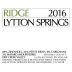 Ridge Lytton Springs Red Blend 2016 Front Label