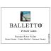 Balletto Winery Pinot Gris 2018 Front Label