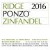 Ridge Ponzo Zinfandel 2016 Front Label