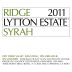 Ridge Lytton Estate Syrah 2011 Front Label