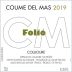 Coume del Mas Folio Collioure Blanc 2019 Front Label