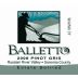 Balletto Winery Pinot Gris 2006 Front Label