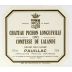 Chateau Pichon-Longueville Baron (wine stained label) 1995 Front Label