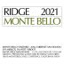 Ridge Monte Bello 2021 Front Label